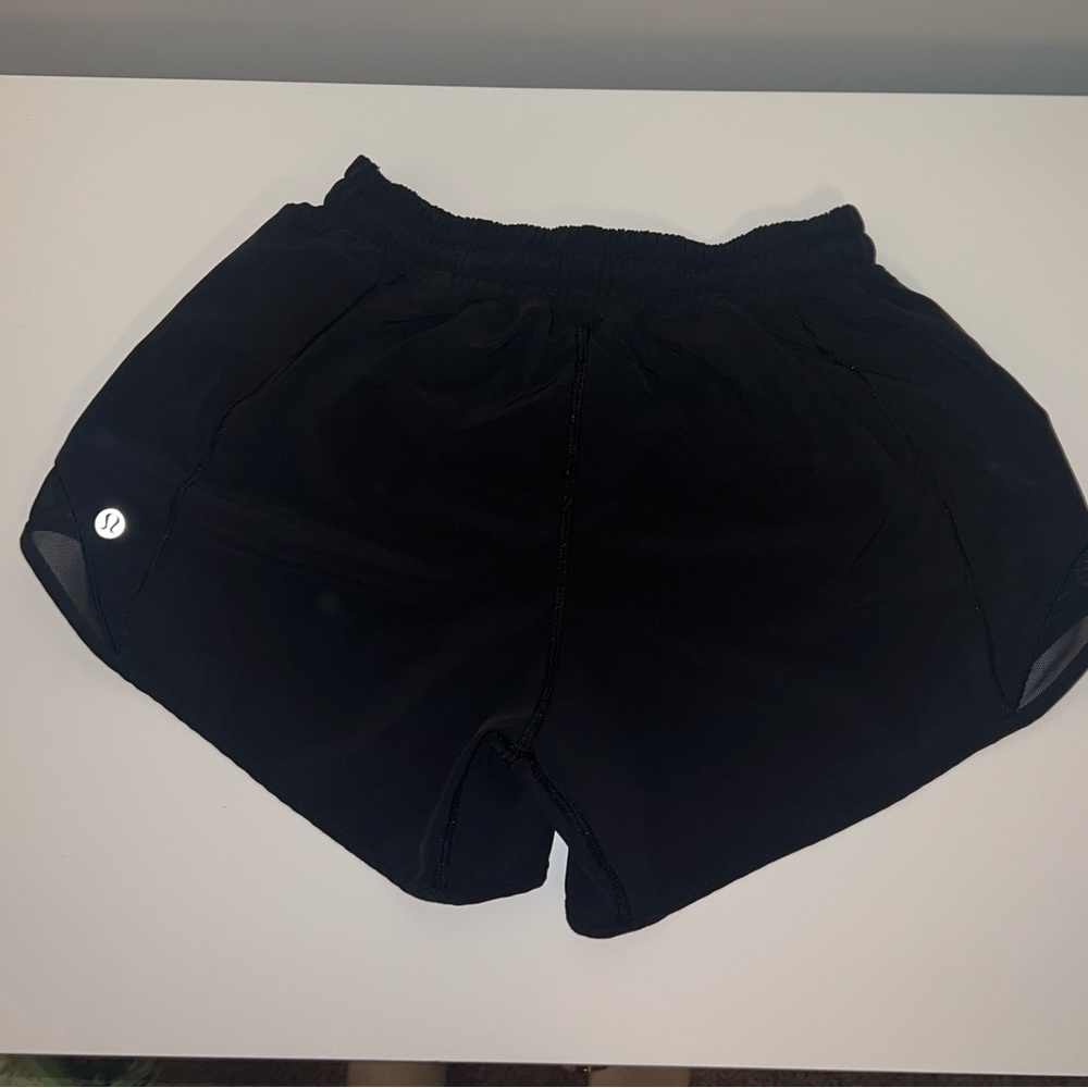 Lululemon Black Hotty Hot Low-Rise Tall Lined Short 4"